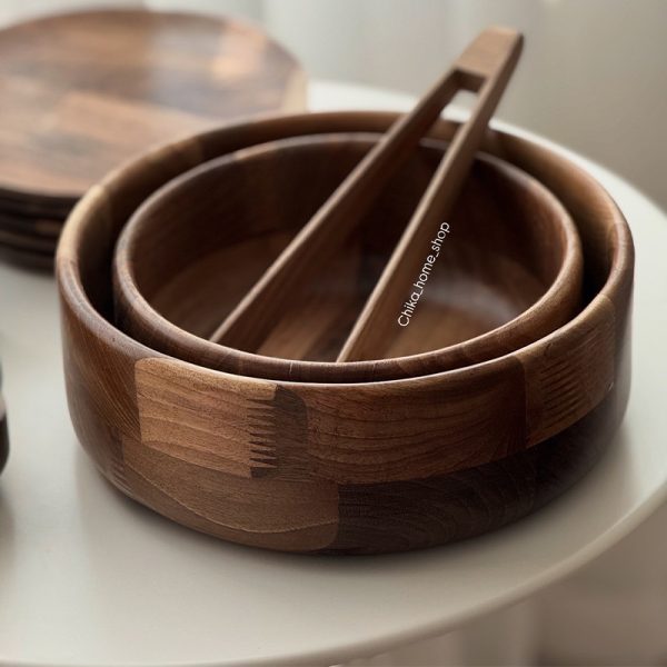 کاسه چوب گردو دایره ای
