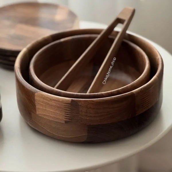 کاسه چوب گردو دایره ای
